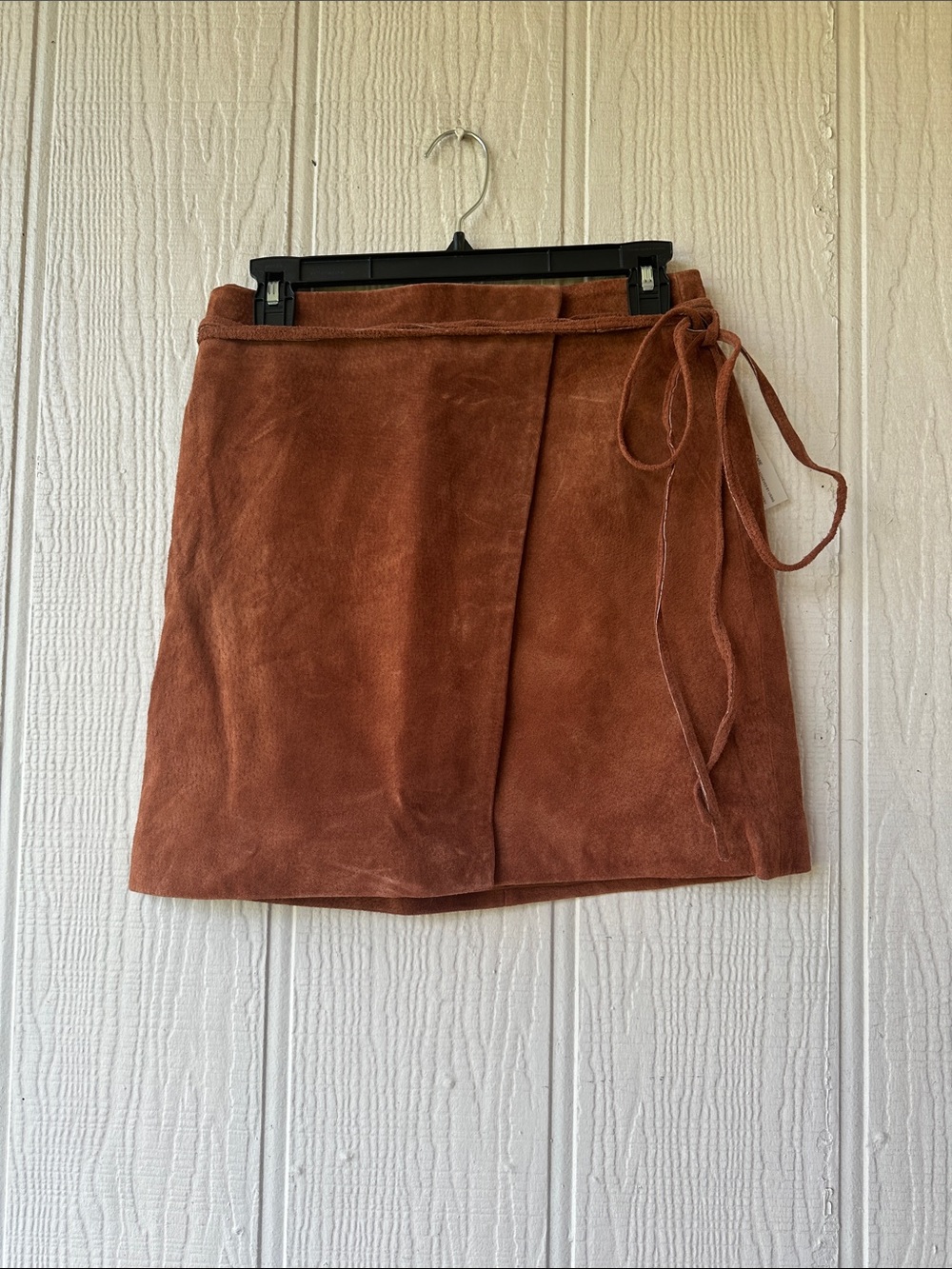 BLANKNYC Suede Leather Wrap Mini Skirt
